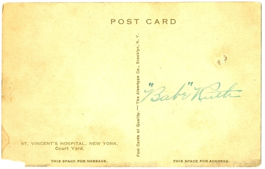 Babe Ruth Signed Postcard (JSA)